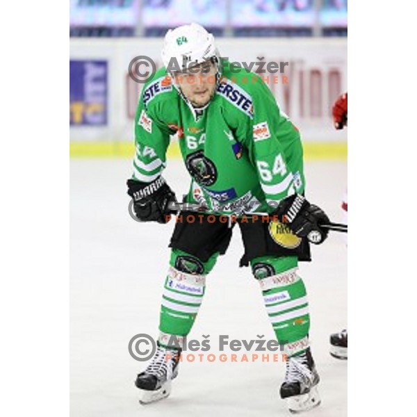Bussieres Raphael of Olimpija Ljubljana in action during EBEL league 2016/2017 ice-hockey match between Olimpija Ljubljana and KAC in Tivoli Hall, Ljubljana, Slovenia on October 18, 2016