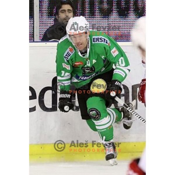 Anze Ropret of Olimpija Ljubljana in action during EBEL league 2016/2017 ice-hockey match between Olimpija Ljubljana and KAC in Tivoli Hall, Ljubljana, Slovenia on October 18, 2016
