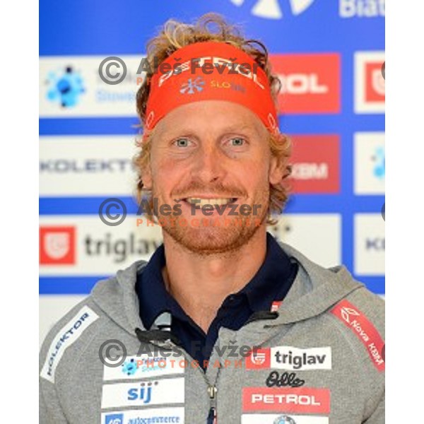Klemen Bauer at Slovenia Winter teams presentation in Nordic Centre Planica on October 18, 2016