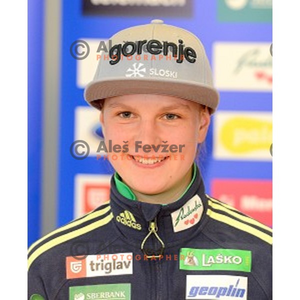 Ema Klinec at Slovenia Winter teams presentation in Nordic Centre Planica on October 18, 2016