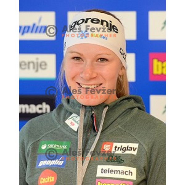 Nika Razinger at Slovenia Winter teams presentation in Nordic Centre Planica on October 18, 2016