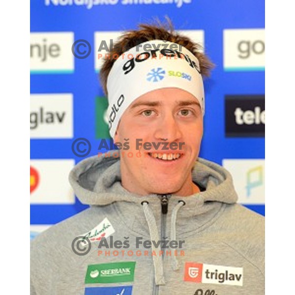Luka Prosen at Slovenia Winter teams presentation in Nordic Centre Planica on October 18, 2016