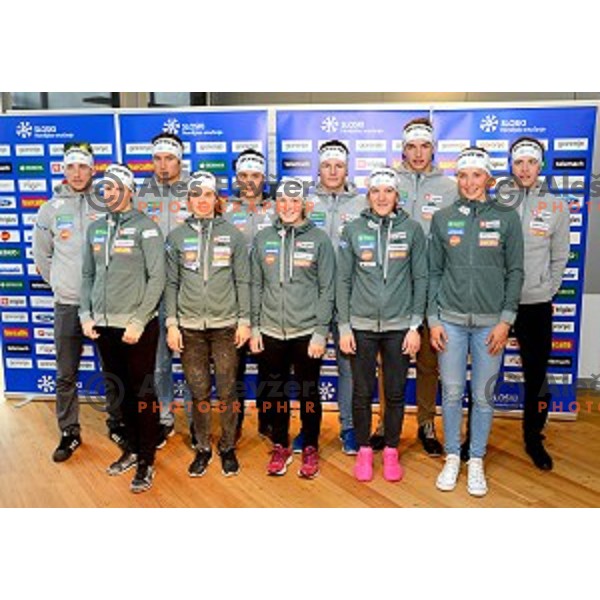 Cross -Country skiing national team of Slovenia at Slovenia Winter teams presentation in Nordic Centre Planica on October 18, 2016