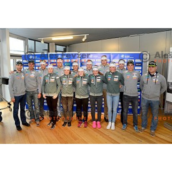 Cross Country skiing national team of Slovenia at Slovenia Winter teams presentation in Nordic Centre Planica on October 18, 2016