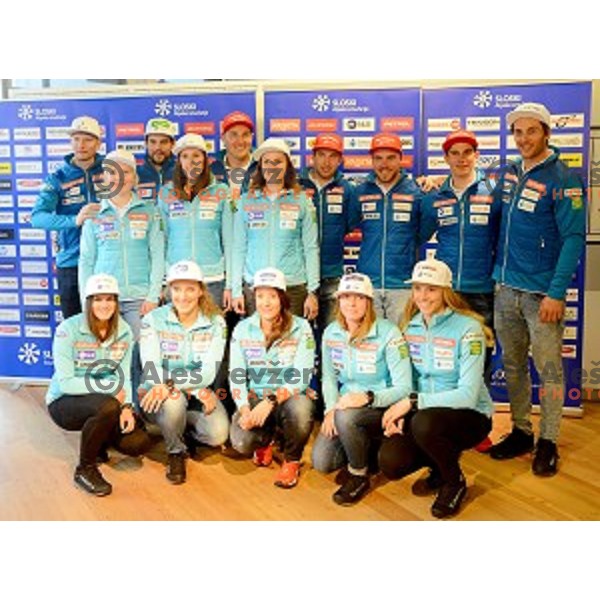Alpine skiing national team of Slovenia at Slovenia Winter teams presentation in Nordic Centre Planica on October 18, 2016
