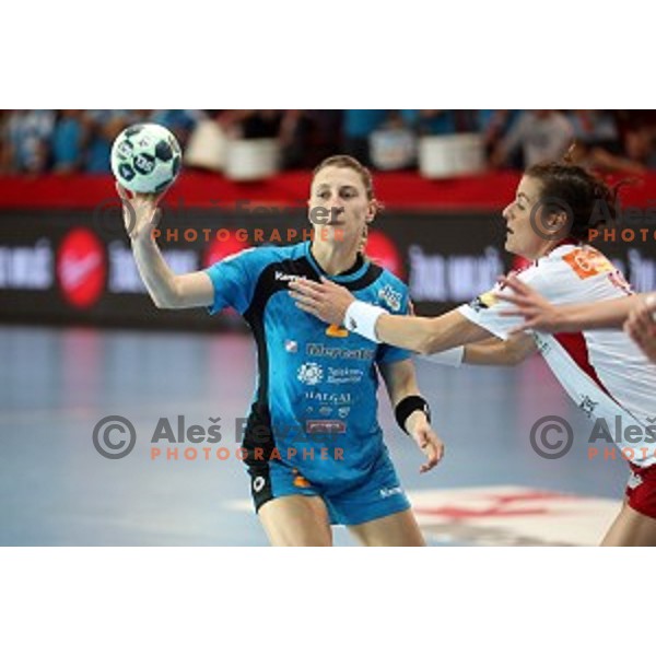 Tamara Georgijev of Krim Mercator in action during EHF Women\'s Champions league handball match between RK Krim Mercator and Larvik in Kodeljevo Hall, Ljubljana, Slovenia on October 22, 2016