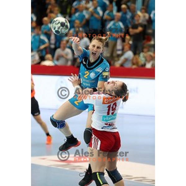 Tamara Georgijev of Krim Mercator in action during EHF Women\'s Champions league handball match between RK Krim Mercator and Larvik in Kodeljevo Hall, Ljubljana, Slovenia on October 22, 2016