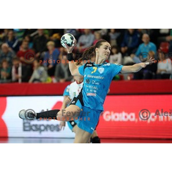 Vesna Milanovic Litre of Krim Mercator in action during EHF Women\'s Champions league handball match between RK Krim Mercator and Larvik in Kodeljevo Hall, Ljubljana, Slovenia on October 22, 2016