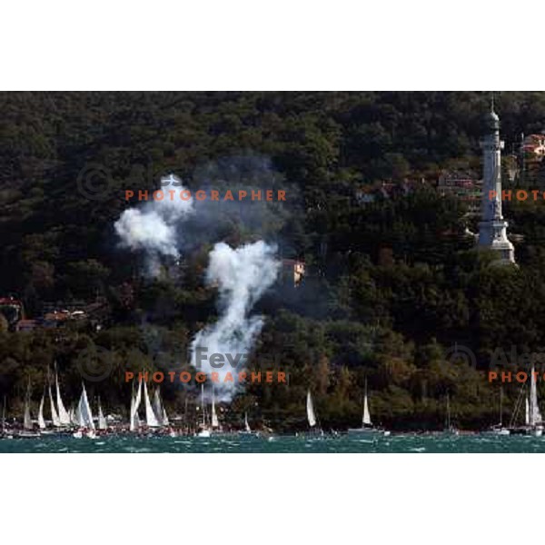 Shot gun start at Sailing regatta Barcolana, Trieste, Italy 14.10.2007. Photo by Ales Fevzer 