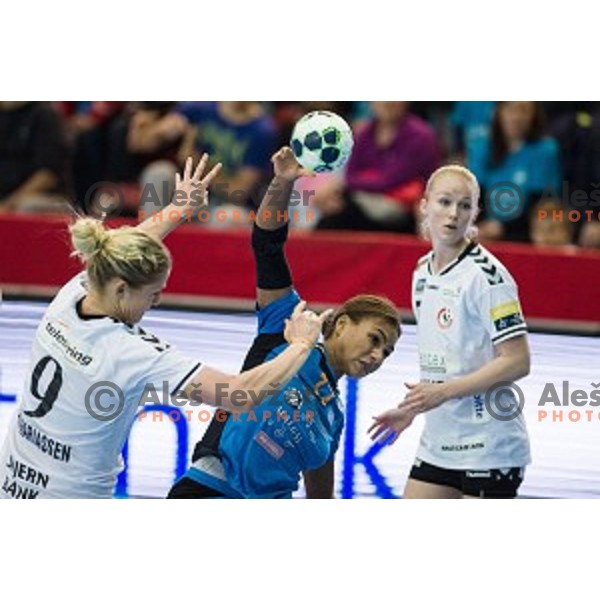 Elisabeth Omoregie in action during football match Krim Merkator - Esbjerg, EHF Womens Champions league 2016/17,Kodeljevo, Ljubljana, Slovenia, November 12. 2016