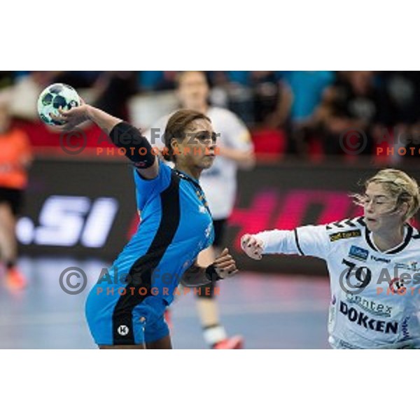 Elisabeth Omoregie in action during football match Krim Merkator - Esbjerg, EHF Womens Champions league 2016/17,Kodeljevo, Ljubljana, Slovenia, November 12. 2016