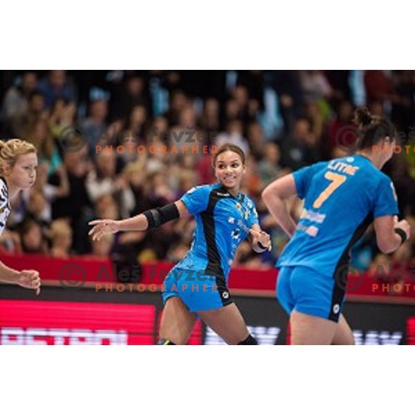 Elisabeth Omoregie in action during football match Krim Merkator - Esbjerg, EHF Womens Champions league 2016/17,Kodeljevo, Ljubljana, Slovenia, November 12. 2016