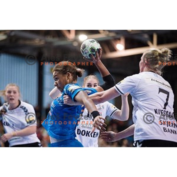 Elisabeth Omoregie in action during football match Krim Merkator - Esbjerg, EHF Womens Champions league 2016/17,Kodeljevo, Ljubljana, Slovenia, November 12. 2016