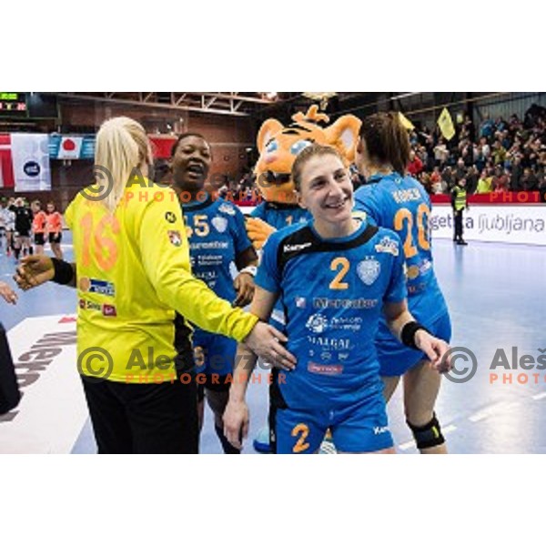 Tamara Georgijev in action during football match Krim Merkator - Esbjerg, EHF Womens Champions league 2016/17,Kodeljevo, Ljubljana, Slovenia, November 12. 2016