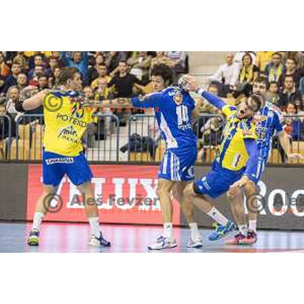 Celje’s left back Borut Mackovsek (51) in action during EHF Champions League match between Celje PL (Slovenia) and MOL-Pick Szeged (Hungary) in Zlatorog Hall, Celje on November 12th, 2016