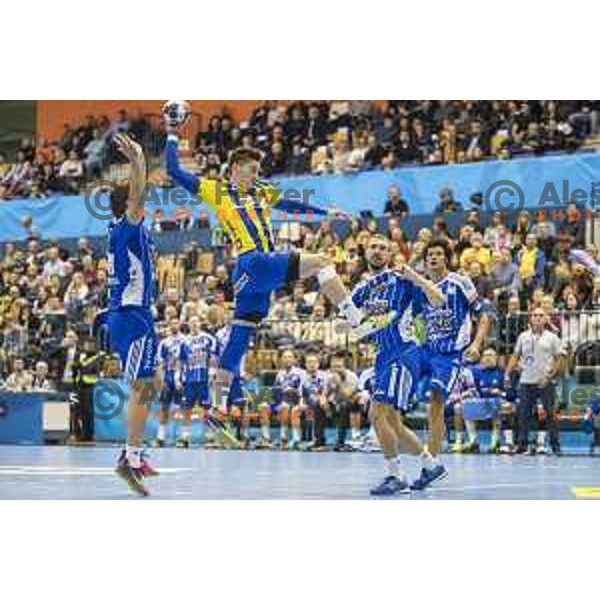 Celje’s centre back Lucijan Fizuleto (26) in action during EHF Champions League match between Celje PL (Slovenia) and MOL-Pick Szeged (Hungary) in Zlatorog Hall, Celje on November 12th, 2016