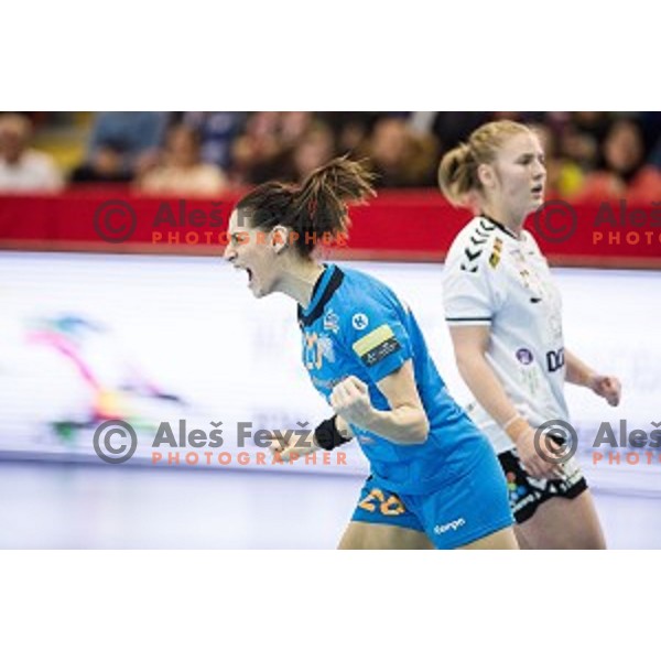 Alja Koren in action during football match Krim Merkator - Esbjerg, EHF Womens Champions league 2016/17,Kodeljevo, Ljubljana, Slovenia, November 12. 2016