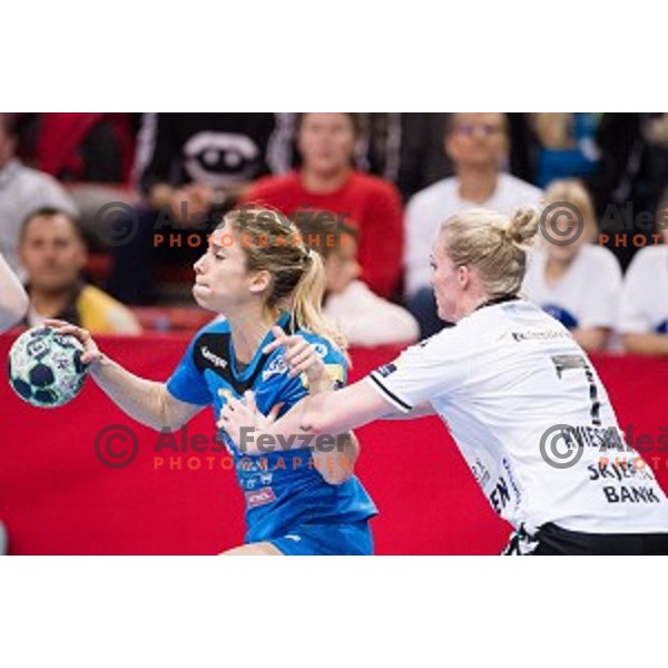 Polona Baric in action during football match Krim Merkator - Esbjerg, EHF Womens Champions league 2016/17,Kodeljevo, Ljubljana, Slovenia, November 12. 2016