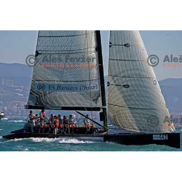 Team RC 44 ES bankers dubai at Sailing regatta Barcolana, Trieste, Italy 14.10.2007. Photo by Ales Fevzer 