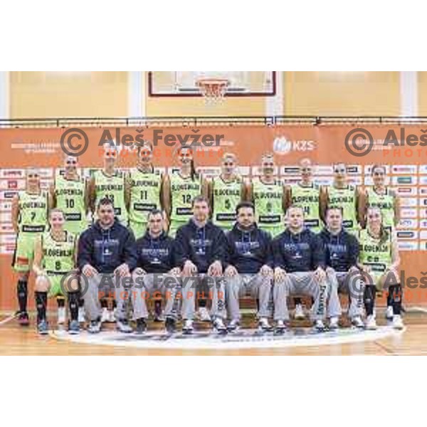 Team Slovenia group portrait during the women’s national basketball team practice in gymnasium Centre, Celje, November 14th, 2016