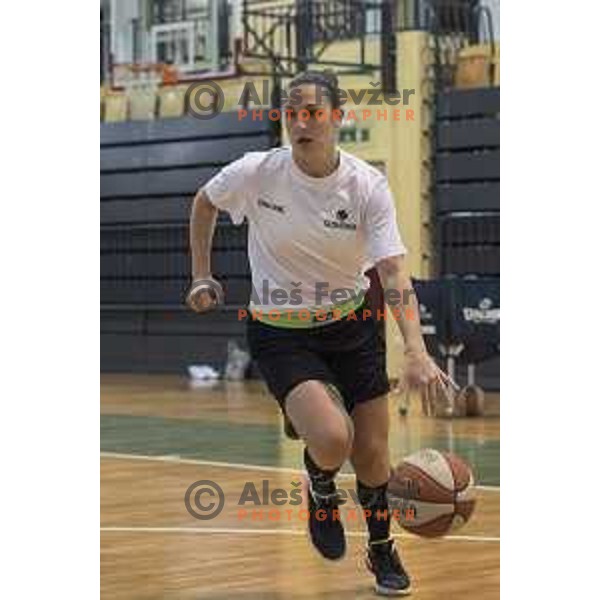 Teja Oblak in action during the women’s national basketball team practice in gymnasium Centre, Celje, November 14th, 2016