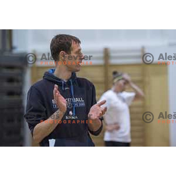 Assistant coach Slavko Duscak during the women’s national basketball team practice in gymnasium Centre, Celje, November 14th, 2016