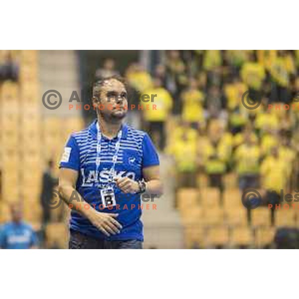 Celje’s head coach Branko Tamse reacting during 10th round SEHA Gazprom League match between Celje PL and Gorenje Velenje in Zlatorog Hall, Celje on November 15th, 2016