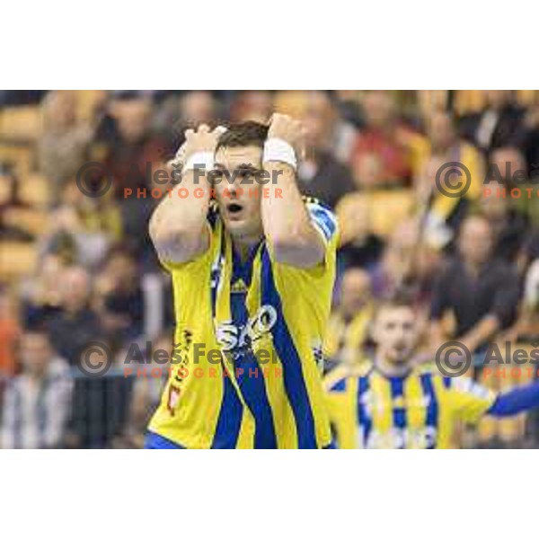 Celje’s line player Kristian Beciri (80) reacting during 10th round SEHA Gazprom League match between Celje PL and Gorenje Velenje in Zlatorog Hall, Celje on November 15th, 2016