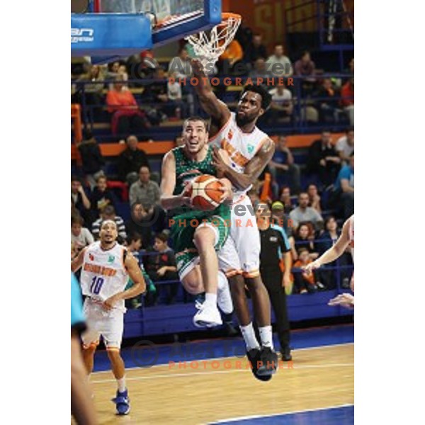 Cory Remekun of Helios Suns in action during BBL Champions League basketball match between Helios Suns (Slovenia) and Banvit (Turkey) in Domzale Sports Hall, Slovenia on November 23, 2016