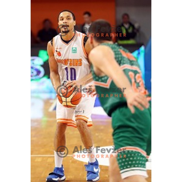 Brandyn Curry of Helios Suns in action during BBL Champions League basketball match between Helios Suns (Slovenia) and Banvit (Turkey) in Domzale Sports Hall, Slovenia on November 23, 2016