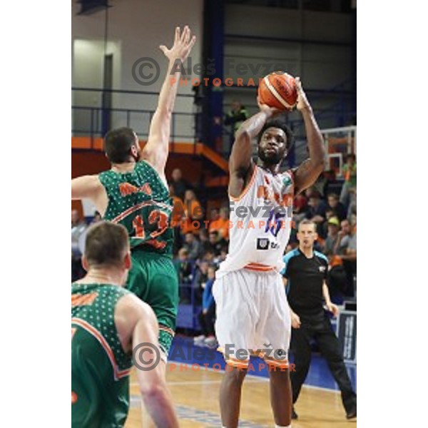 action during BBL Champions League basketball match between Helios Suns (Slovenia) and Banvit (Turkey) in Domzale Sports Hall, Slovenia on November 23, 2016