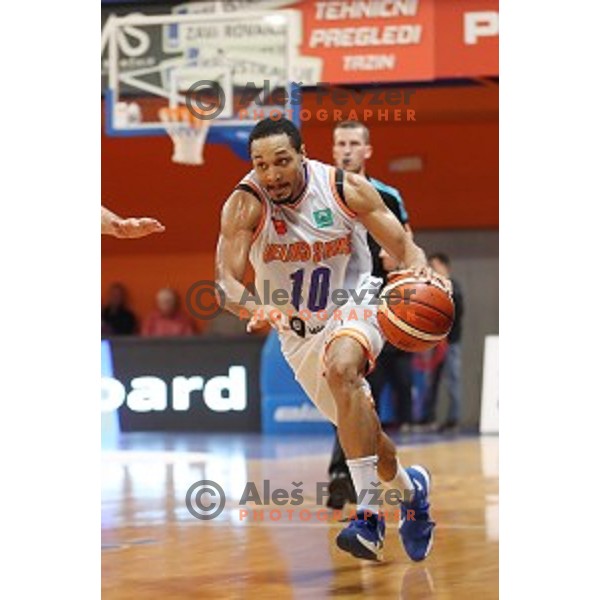 Brandyn Curry of Helios Suns in action during BBL Champions League basketball match between Helios Suns (Slovenia) and Banvit (Turkey) in Domzale Sports Hall, Slovenia on November 23, 2016