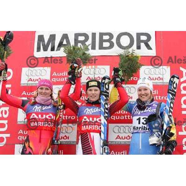 Winners - Kostelic Janica (2.) Schild Marlies (1.) Borssen Therese (3.) from left to right