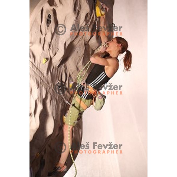 Mina Markovic of Slovenia competes in the Final of IFSC Climbing World Cup in Zlato Polje Sports Hall, Kranj, Slovenia on November 27, 2016