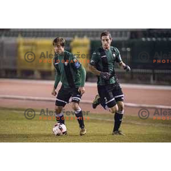 NK Rudar’s Damjan Trifkovic (15) and NK Rudar’s Mateo Muzek (3) in action during Prva liga Telekom Slovenije 2016-2017 football match between Rudar and Krsko in Velenje, on November 30th, 2016