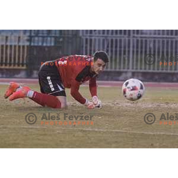 Krsko\'s goalkeeper Marko Zalokar (1) in action during Prva liga Telekom Slovenije 2016-2017 football match between Rudar and Krsko in Velenje, on November 30th, 2016