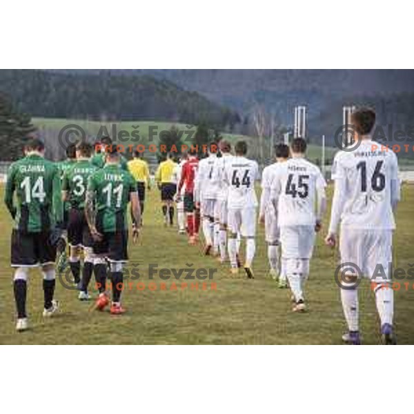 Team Rudar and Team Krsko before Prva liga Telekom Slovenije 2016-2017 football match between Rudar and Krsko in Velenje, on November 30th , 2016