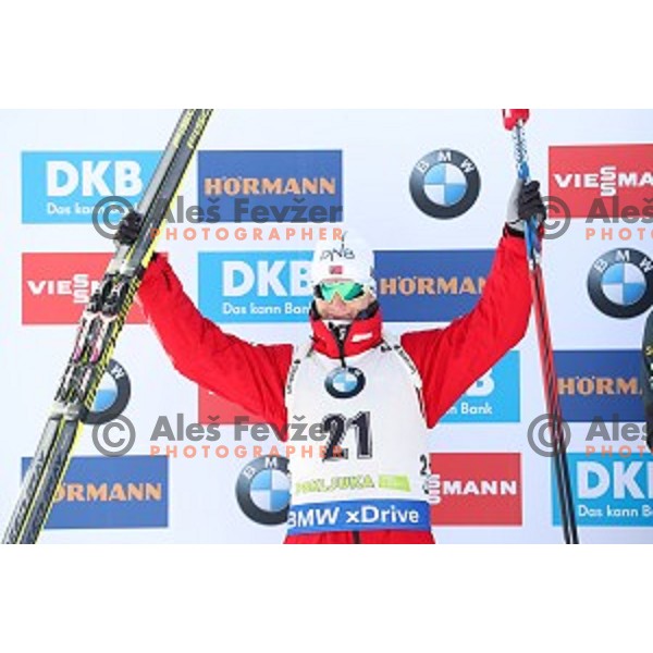 Johannes Boe (NOR), second placed at Men\'s 10 km Sprint during IBU World Cup 2016/2017 Pokljuka, Slovenia on December 9, 0216