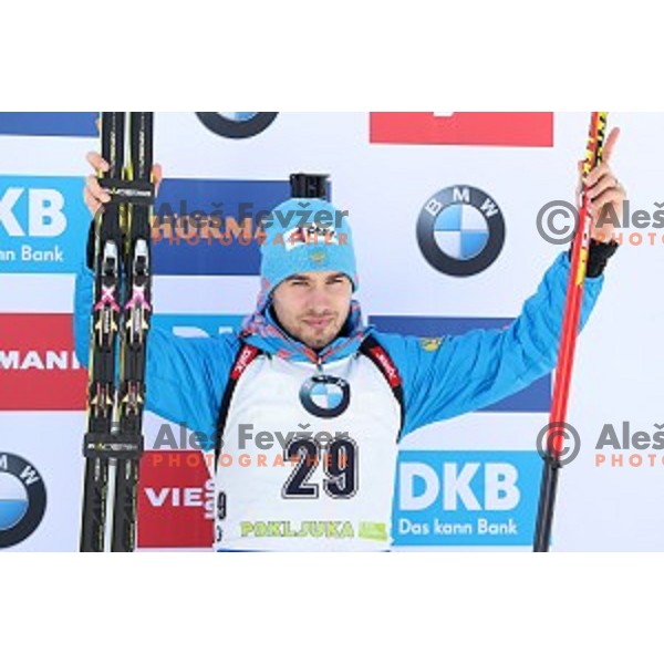 Anton Shipulin (RUS), third placed at Men\'s 10 km Sprint during IBU World Cup 2016/2017 Pokljuka, Slovenia on December 9, 0216
