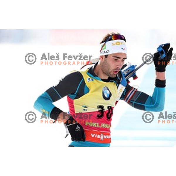 Martin Fourcade (FRA), winner of Men\'s 10 km Sprint during IBU World Cup 2016/2017 Pokljuka, Slovenia on December 9, 0216