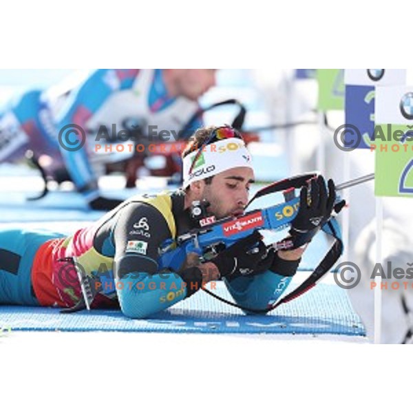 Martin Fourcade (FRA), winner of Men\'s 10 km Sprint during IBU World Cup 2016/2017 Pokljuka, Slovenia on December 9, 0216