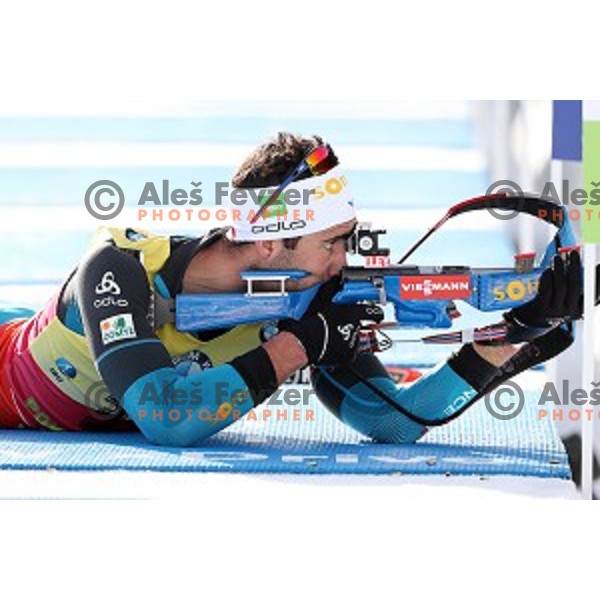Martin Fourcade (FRA), winner of Men\'s 10 km Sprint during IBU World Cup 2016/2017 Pokljuka, Slovenia on December 9, 0216