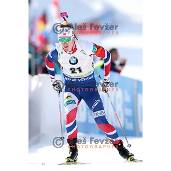 Johannes Boe (NOR), second placed at Men\'s 10 km Sprint during IBU World Cup 2016/2017 Pokljuka, Slovenia on December 9, 0216