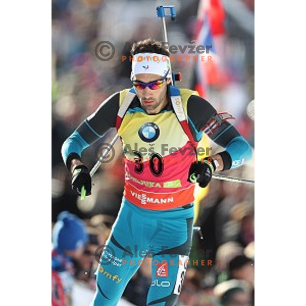 Martin Fourcade (FRA), winner of Men\'s 10 km Sprint during IBU World Cup 2016/2017 Pokljuka, Slovenia on December 9, 0216