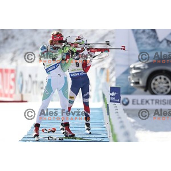 Klemen Bauer (SLO) competes at Men\'s 10 km Sprint during IBU World Cup 2016/2017 Pokljuka, Slovenia on December 9, 0216