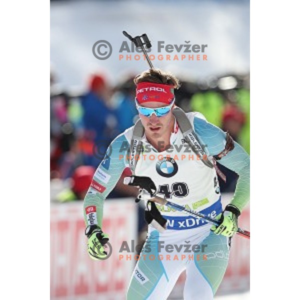 Mitja Drinovec (SLO) competes at Men\'s 10 km Sprint during IBU World Cup 2016/2017 Pokljuka, Slovenia on December 9, 0216