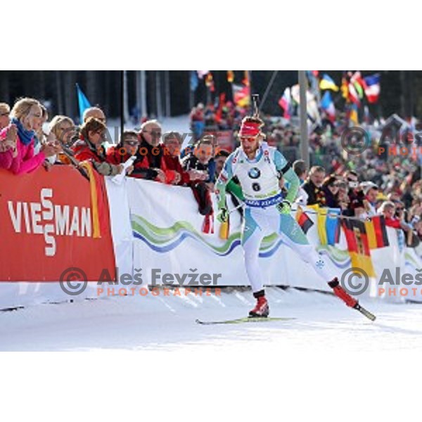 Klemen Bauer (SLO) competes at Men\'s 10 km Sprint during IBU World Cup 2016/2017 Pokljuka, Slovenia on December 9, 0216