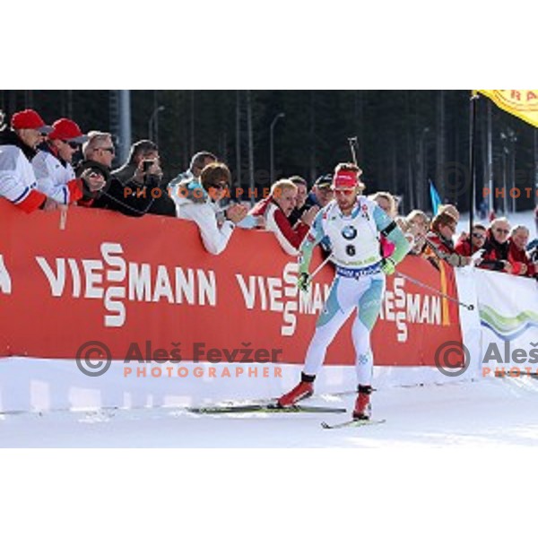 Klemen Bauer (SLO) competes at Men\'s 10 km Sprint during IBU World Cup 2016/2017 Pokljuka, Slovenia on December 9, 0216