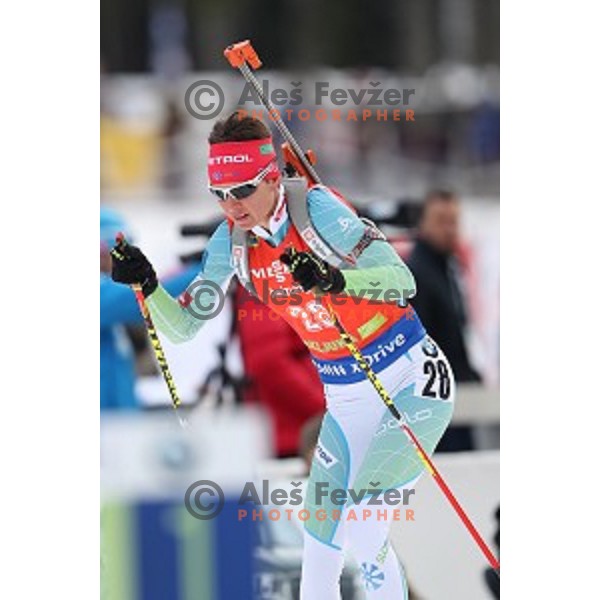 Teja Gregorin (SLO) competes at Women\'s 7,5 km Sprint during IBU World Cup 2016/2017 Pokljuka, Slovenia on December 9, 0216