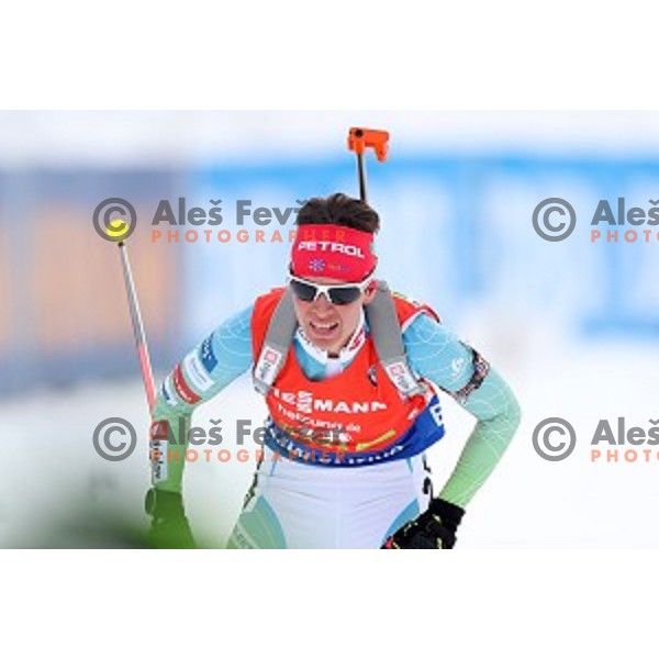 Teja Gregorin (SLO) competes at Women\'s 7,5 km Sprint during IBU World Cup 2016/2017 Pokljuka, Slovenia on December 9, 0216